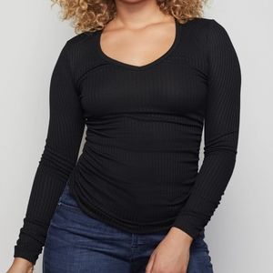 Good American Black Long Sleeve Tee